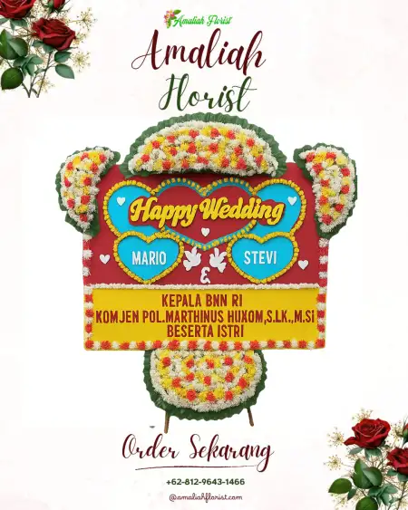 Papan Bunga Pernikahan Arjuna